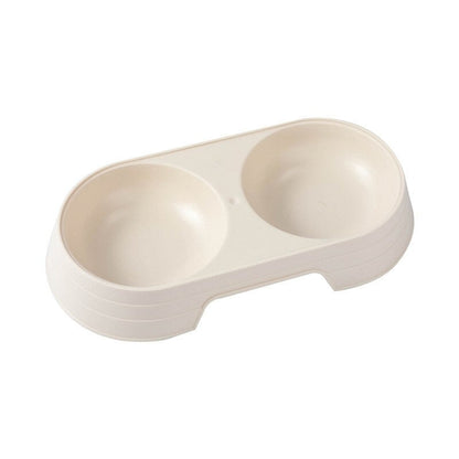 Macaron Pet Double Bowl Plastic Kitten Dog Food